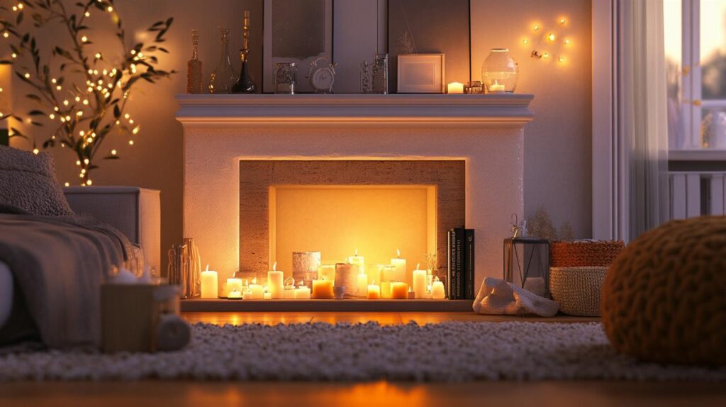 ¿Cómo hacer una chimenea decorativa para su salón de esquina y optimizar cada rincón?